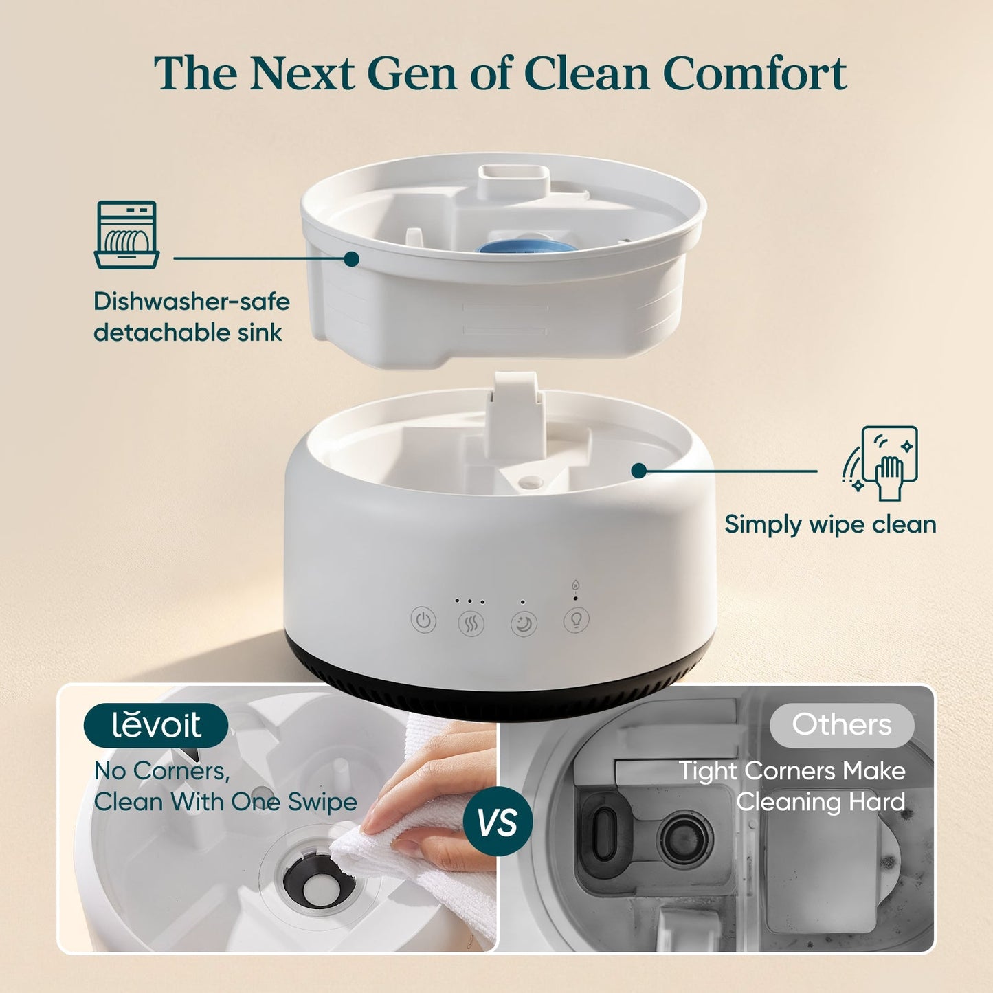 Levoit Neo 450 Humidifier – 4.2L Top Fill Cool Mist, 42H Runtime, Ultra-Quiet 21dB