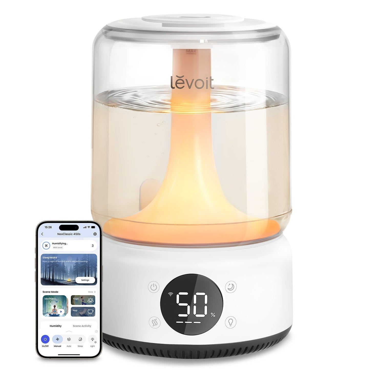Levoit Neo 450S Smart Humidifier – 4.2L, APP & Voice Control, 42H Runtime, Scene Mode