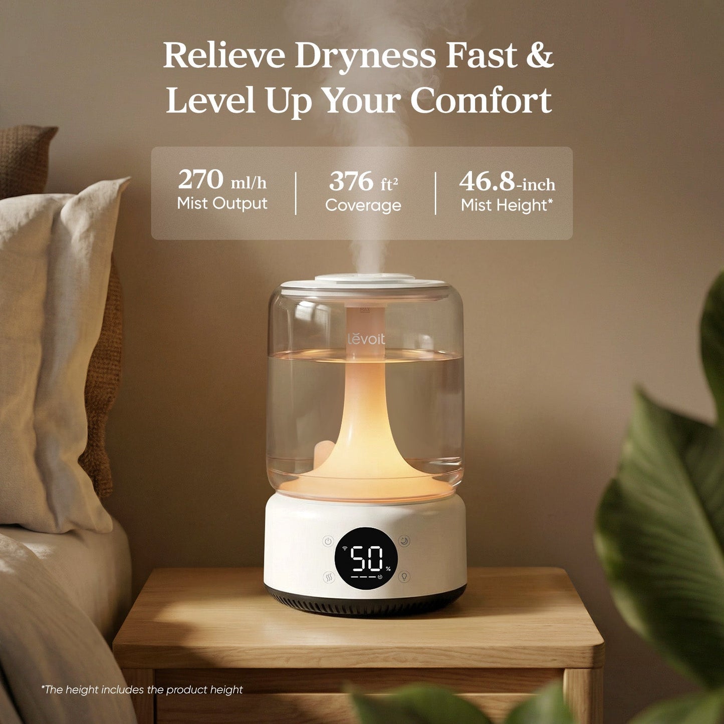 Levoit Neo 450S Smart Humidifier – 4.2L, APP & Voice Control, 42H Runtime, Scene Mode