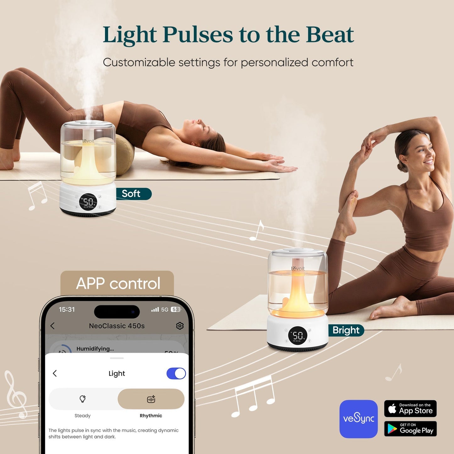 Levoit Neo 450S Smart Humidifier – 4.2L, APP & Voice Control, 42H Runtime, Scene Mode