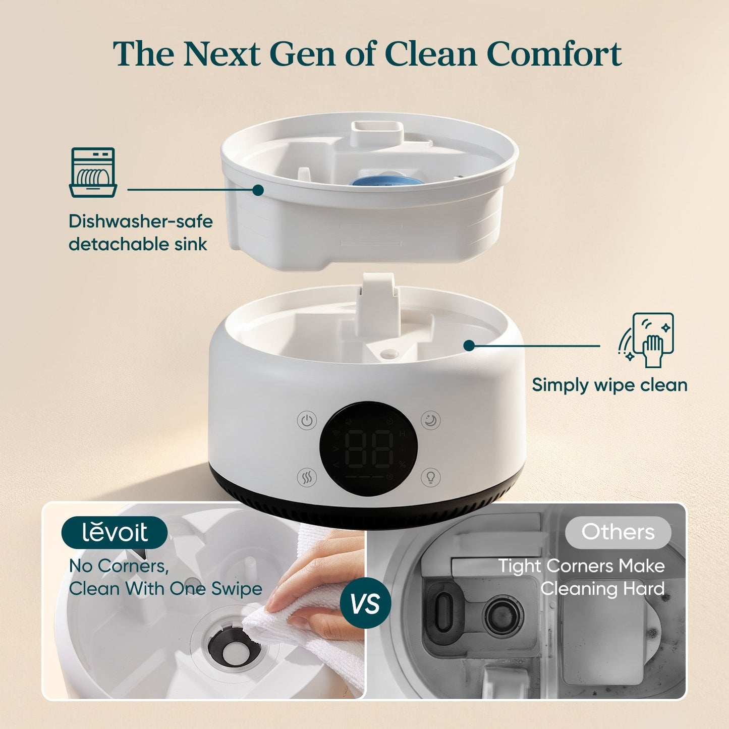 Levoit Neo 450S Smart Humidifier – 4.2L, APP & Voice Control, 42H Runtime, Scene Mode